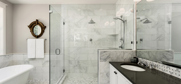bathroom shower door installation in Prunedale
